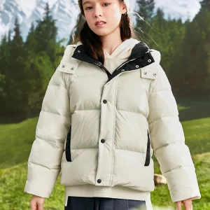 Balabala Kids Unisex Cream White Down Jacket